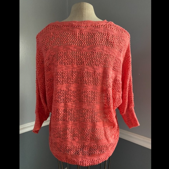 Open Knit, Coral high-low sweater - Picture 3 of 4